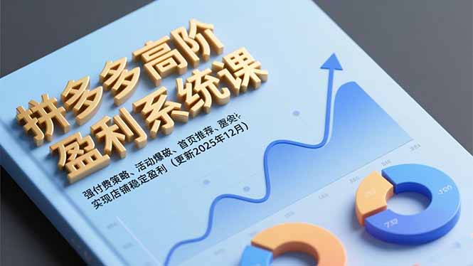 拼多多高阶盈利系统课，强付费策略、活动爆破、首页推荐，实现店铺稳定盈利(更新12月-大设天下