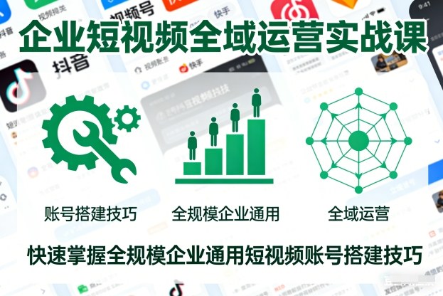 企业短视频全域运营实战课，快速掌握全规模企业通用短视频账号搭建技巧-大设天下