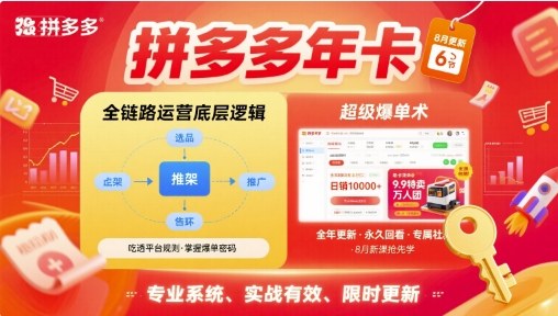 拼多多年卡，拼多多全链路运营底层逻辑，超级爆单术【更新12月】-大设天下