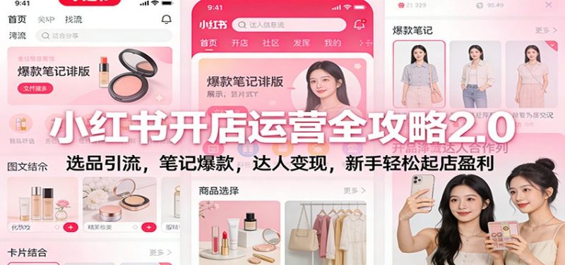 小红书开店运营全攻略2.0：选品引流，笔记爆款，达人变现，新手轻松起店盈利-大设天下