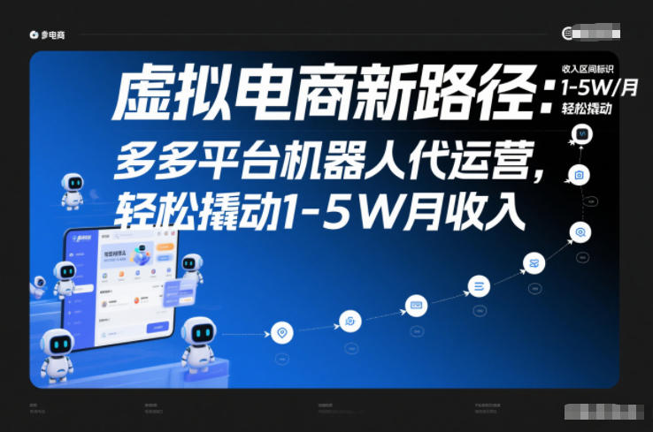 虚拟电商新路径：多多平台机器人代运营，轻松撬动1-5W月收入【揭秘】-大设天下