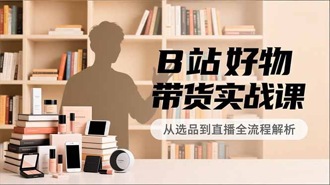 B站好物带货实战课，账号定位、选品拍摄、运营变现，全流程教学，实现UP主月入过万-大设天下