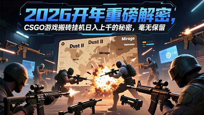 2026开年重磅解密，CSGO游戏搬砖挂机日入上千的秘密，毫无保留-大设天下