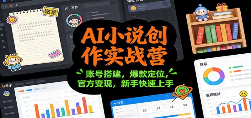 AI小说创作实战营：账号搭建，爆款定位，官方变现，新手快速上手-大设天下