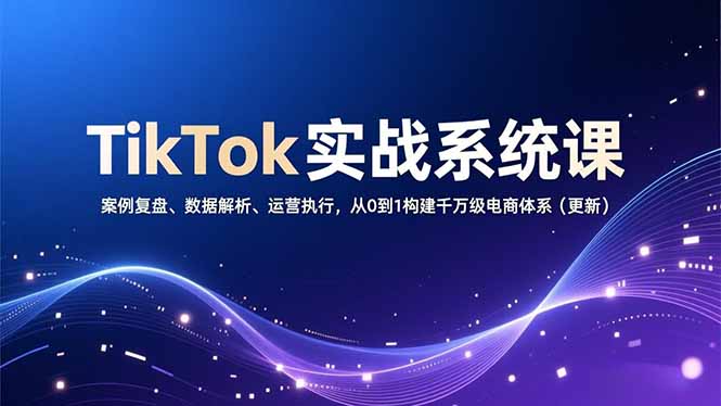 TikTok实战系统课，案例复盘、数据解析、运营执行，从0到1构建千万级电商体系(更新-大设天下