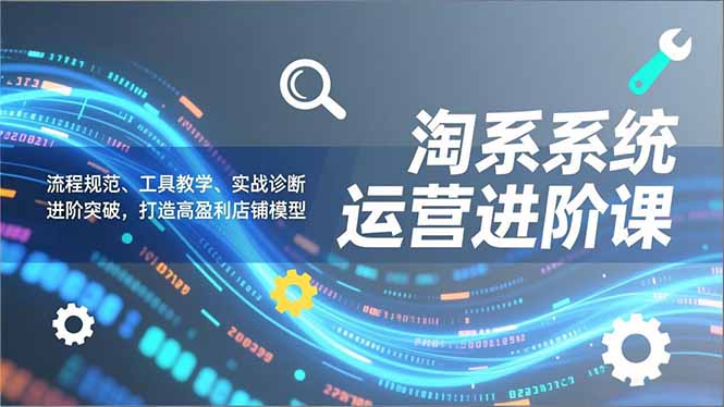 淘系系统运营进阶课2.0，流程规范、工具教学、实战诊断，进阶突破，打造高盈利店铺模型-大设天下