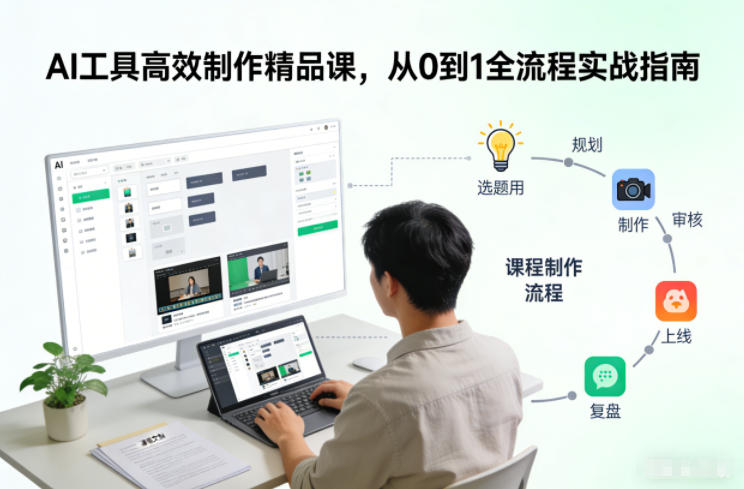 AI工具高效制作精品课，从0到1全流程实战指南-大设天下