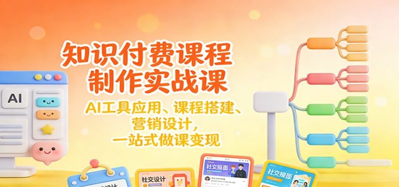 知识付费课程制作实战课：AI工具应用 、课程搭建、营销设计，一站式做课变现-大设天下
