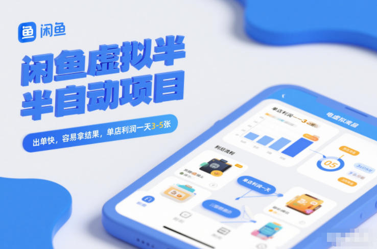 闲鱼虚拟半自动项目，出单快，容易拿结果，单店利润一天3-5张-大设天下