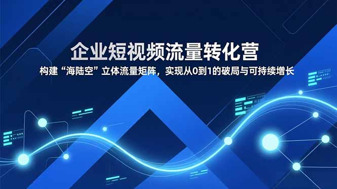 企业短视频流量转化营，构建“海陆空”立体流量矩阵，实现从0到1的破局与可持续增长-大设天下