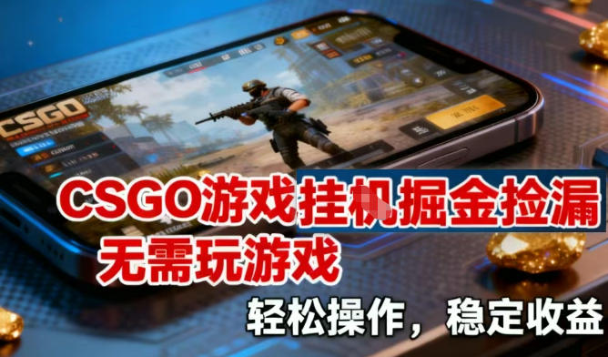 CSGO游戏挂G掘金捡漏，不需要玩游戏，操作简单，收益稳定【揭秘】-大设天下