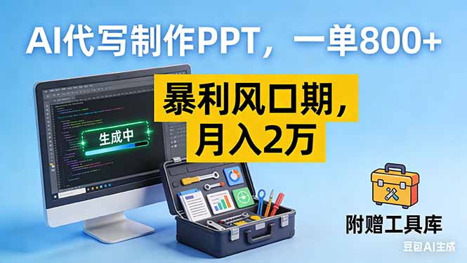 AI代写制作PPT，一单800+， 暴利风口期，月入2万【附工具】-大设天下
