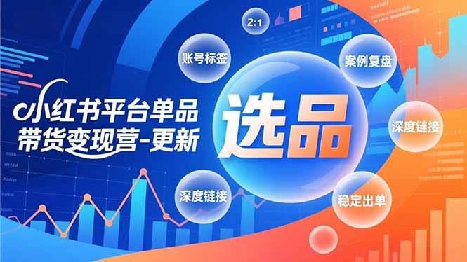 小红书平台单品带货变现营-更新，极致选品、账号标签、案例复盘，深度链接，快速启动稳定出单-大设天下