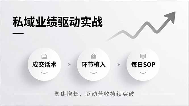 私域业绩驱动实战，成交话术、环节植入、每日SOP，聚焦增长，驱动营收持续突破-大设天下