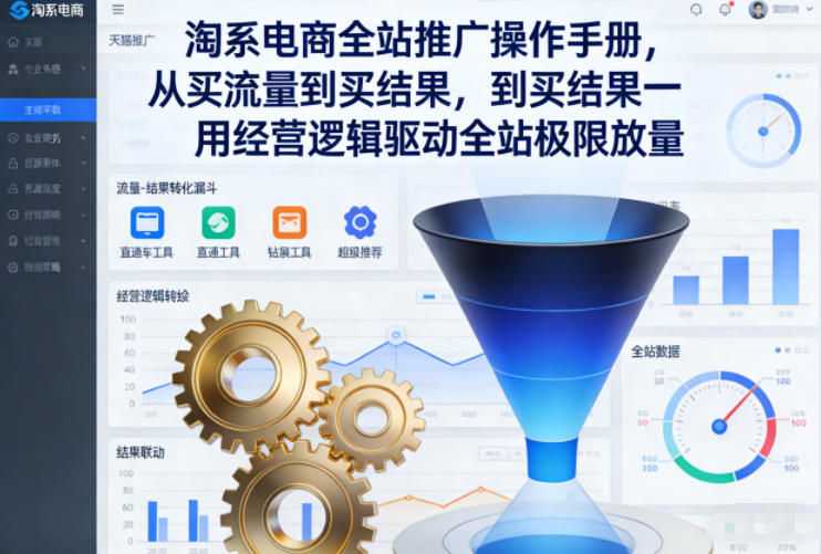 淘系电商全站推广操作手册，从买流量到买结果一用经营逻辑驱动全站极限放量-大设天下