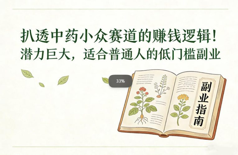 扒透中药小众赛道的賺米逻辑，潜力巨大，适合普通人的低门槛副业-大设天下