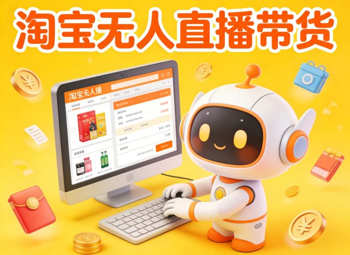 淘宝无人直播带货，24小时自动卖货，月佣金1W+，不违规不封号，不用露脸-大设天下