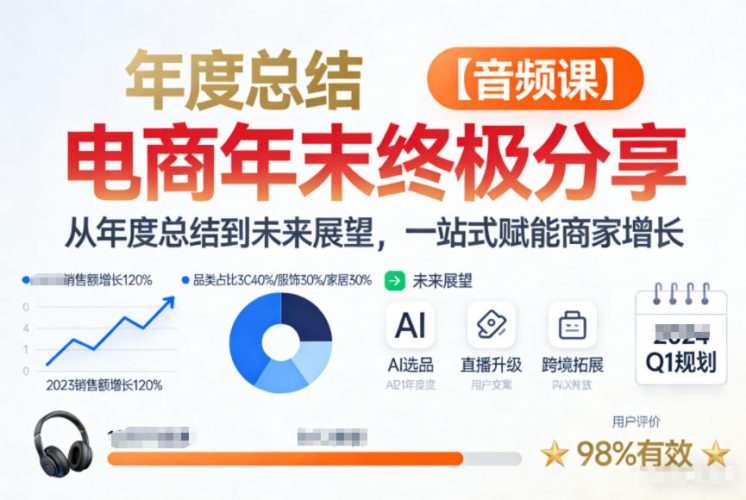 电商年未终极分享，从年度总结到未来展望，一站式赋能商家增长【音频课】-大设天下