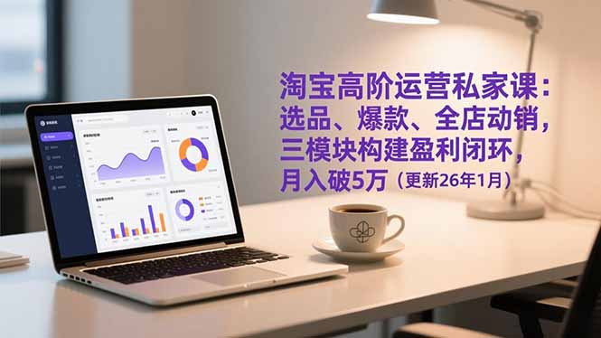 淘宝高阶运营私家课：选品、爆款、全店动销，三模块构建盈利闭环，月入破5万(更新26年1月-大设天下