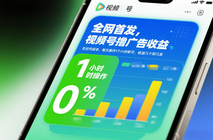 全网首发，视频号撸广告收益，无任何成本，每天操作1个小时即可，收益几十到几张-大设天下