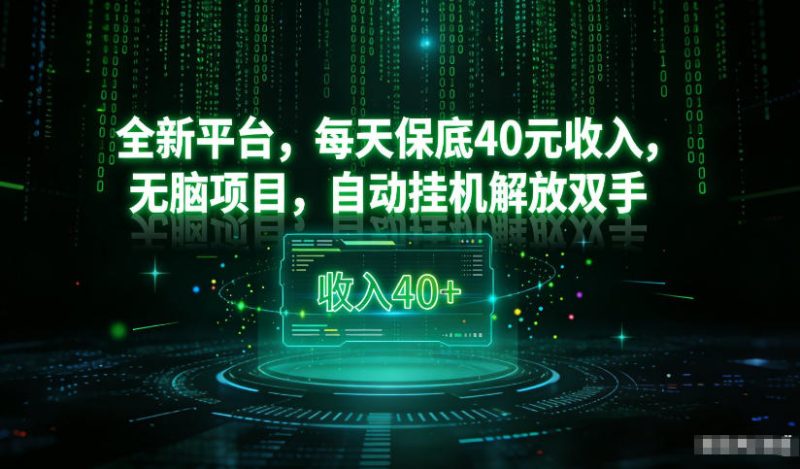 最新看广平台，每天保底30-4米，无脑项目，自动挂G解放双手【揭秘】-大设天下