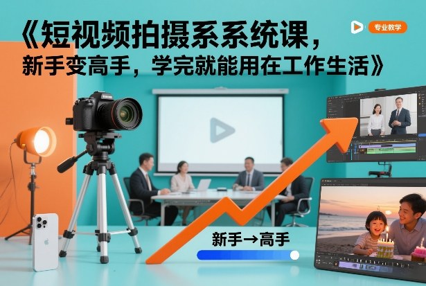 短视频拍摄系统课，新手变高手，学完就能用在工作生活-大设天下