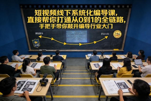 短视频线下系统化编导课，直接帮你打通从0到1的全链路，手把手带你敲开编导行业大门-大设天下