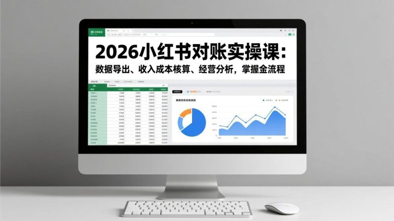 2026小红书对账实操课：数据导出、收入成本核算、经营分析，掌握全流程-大设天下