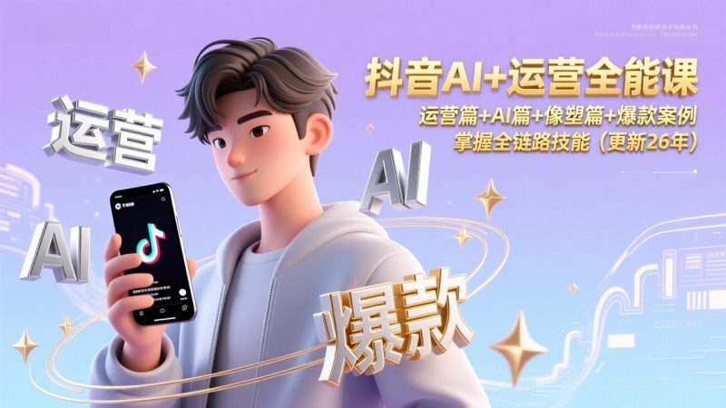 抖音AI+运营全能课，运营篇+AI篇+像塑篇+爆款案例，掌握全链路技能(更新26年-大设天下