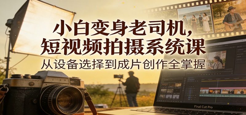 小白变身老司机，短视频拍摄系统课，从设备选择到成片创作全掌握-大设天下