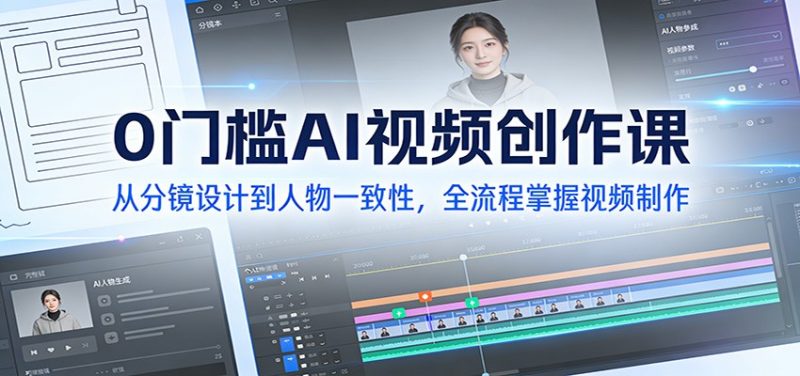 0门槛AI视频创作课：从分镜设计到人物一致性，全流程掌握视频制作-大设天下