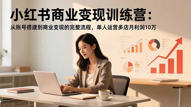 小红书商业变现训练营：从账号搭建到商业变现的完整流程，单人运营多店月利润10万-大设天下