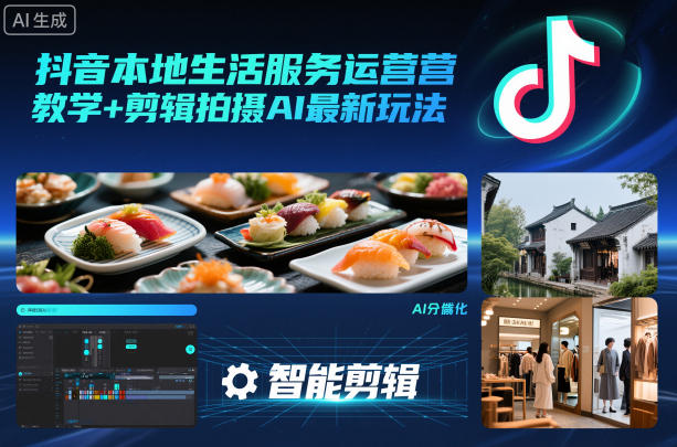 抖音本地生活服务运营教学+剪辑拍摄AI最新玩法-大设天下