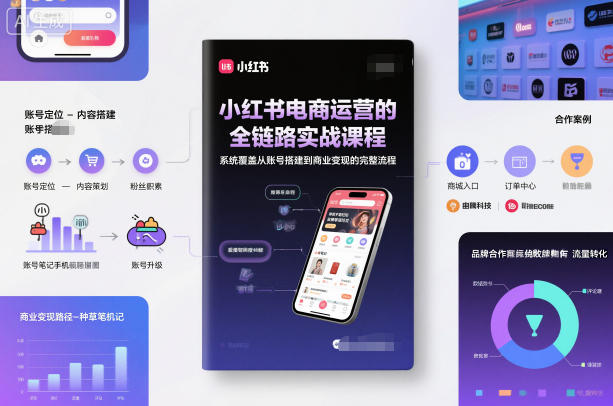 小红书电商运营的全链路实战课程，系统覆盖从账号搭建到商业变现的完整流程-大设天下