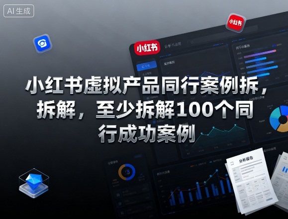 小红书虚拟产品同行案例拆解，至少拆解100个同行成功案例(完结)-大设天下