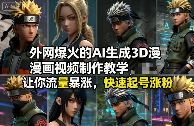 外网爆火的AI生成3D漫画视频制作教学，让你流量暴涨，快速起号涨粉！-大设天下