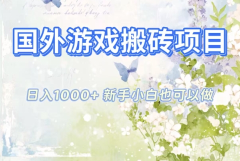 国外游戏搬砖项目，日入1k+，全自动解放双手，新手小白也可做【揭秘】-大设天下