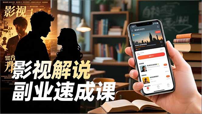 Tk影视解说副业速成课，软件安装、全流程实操、爆款预设，新手两周变现-大设天下