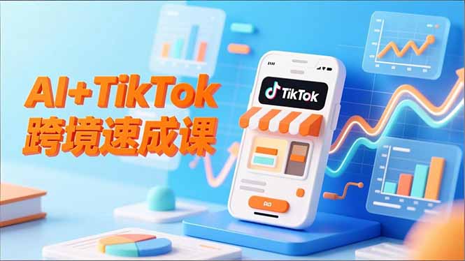AI+TikTok跨境速成课，智能翻译、店铺定位、流程拆解，7天高效上线运营-大设天下