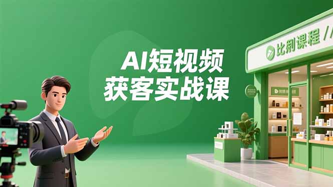 AI短视频获客实战课，数字人创作、实体行业应用、精准引流，30天获取客源月入6万+-大设天下