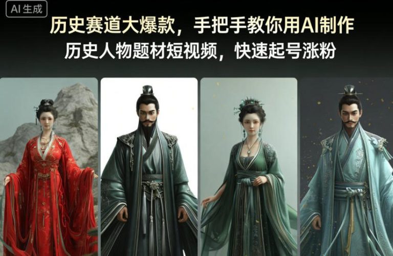 历史赛道大爆款，手把手教你用AI制作历史人物题材短视频，快速起号涨粉-大设天下