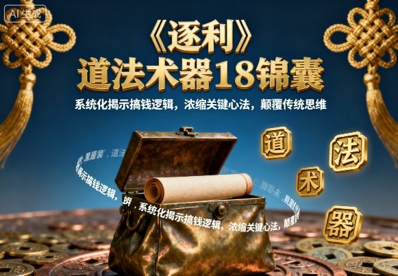 《逐利》道法术器18锦囊，系统化揭示搞钱逻辑，浓缩关键心法，颠覆传统思维(更新)-大设天下