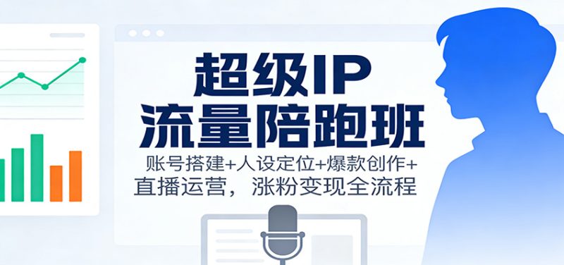 超级IP流量陪跑班：账号搭建+人设定位+爆款创作+直播运营，涨粉变现全流程-大设天下