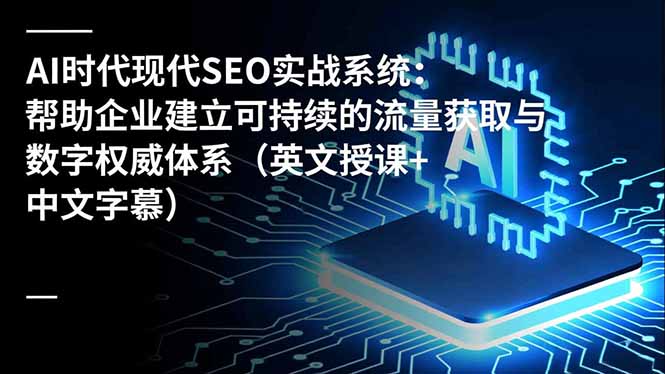 AI时代现代SEO实战系统：帮助企业建立可持续的流量获取与数字权威体系(英文授课+中文字幕-大设天下