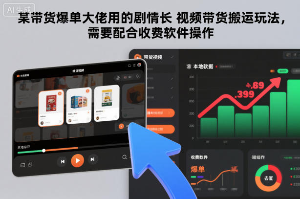 某带货爆单大佬用的剧情长视频带货搬运玩法，需要配合收费软件操作-大设天下