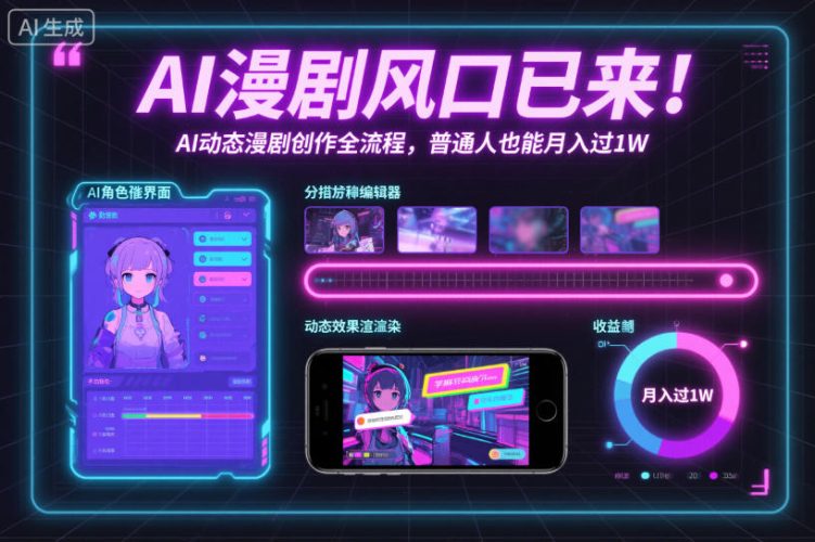 AI漫剧风口已来！AI动态漫剧创作全流程，普通人也能月入过1W-大设天下