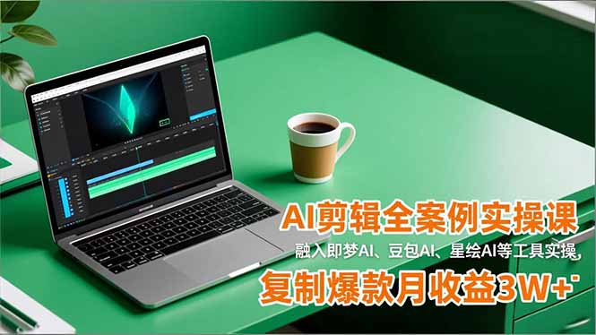 AI剪辑全案例实操课，融入即梦AI、豆包AI、星绘AI等工具实操，复制爆款月收益3W+-大设天下