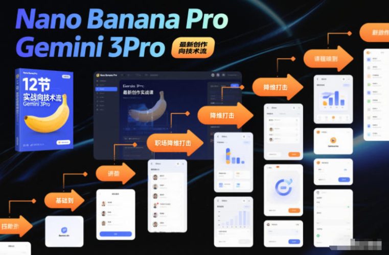 Nano Banana Pro Gemini 3Pro，最新创作实战课，12节实战向技术流，职场降维打击-大设天下