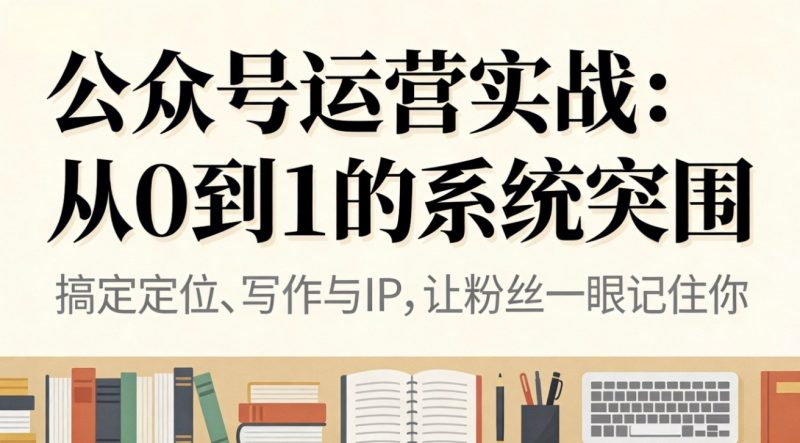 公众号运营实战：从0到1的系统突围-大设天下