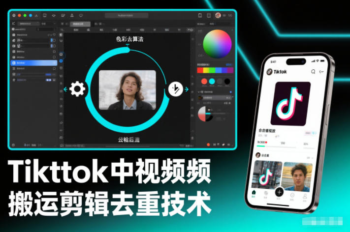 Tiktok中视频纯搬运剪辑去重技术，外来技术，自行测试-大设天下